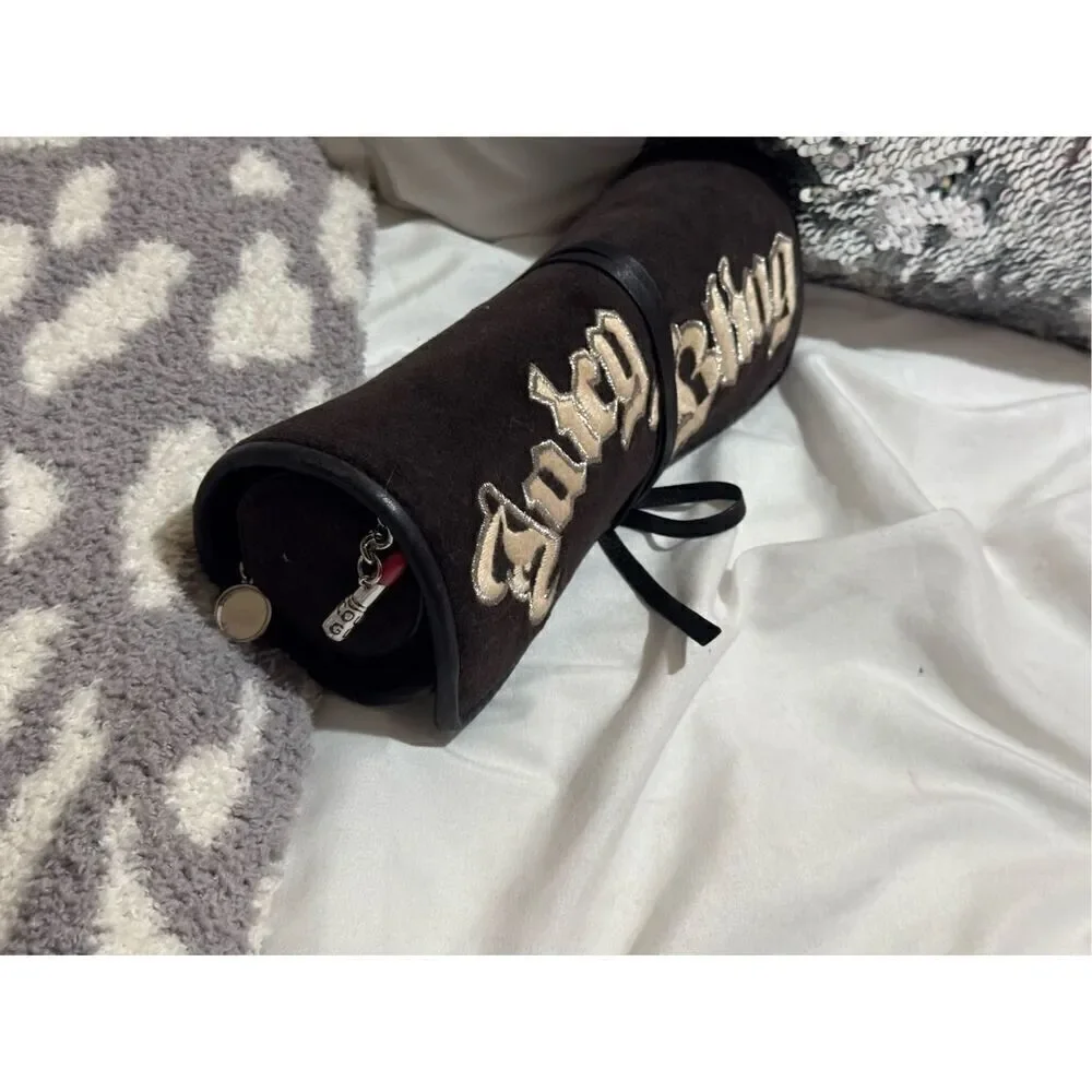 Juicy Couture vintage y2k velour bling Jewelry Box bag pouch Case & Storage roll